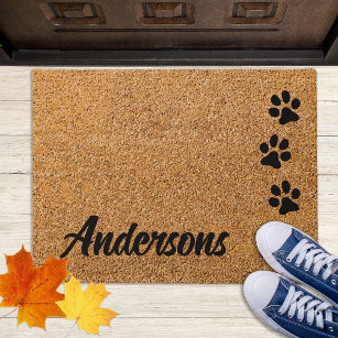 Paw Print Doormat - Personalized Doormat - Dog Paw
