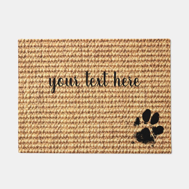 Paw Print Doormat Personalized Doormat Dog Paw Zazzle