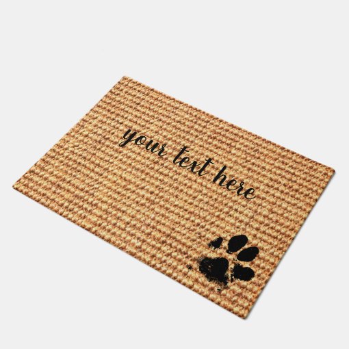Paw Print Doormat Personalized Doormat Dog Paw Zazzle