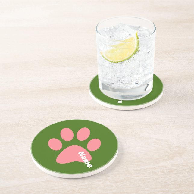 Paw Print Drink Coaster (Side)