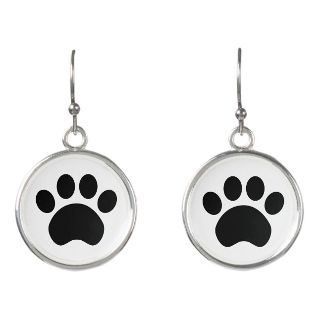Paw Print Drop Earrings (Front)