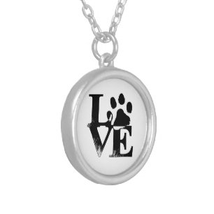 Paw Print earrings Silver Plated Necklace