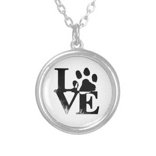 Paw Print earrings Silver Plated Necklace