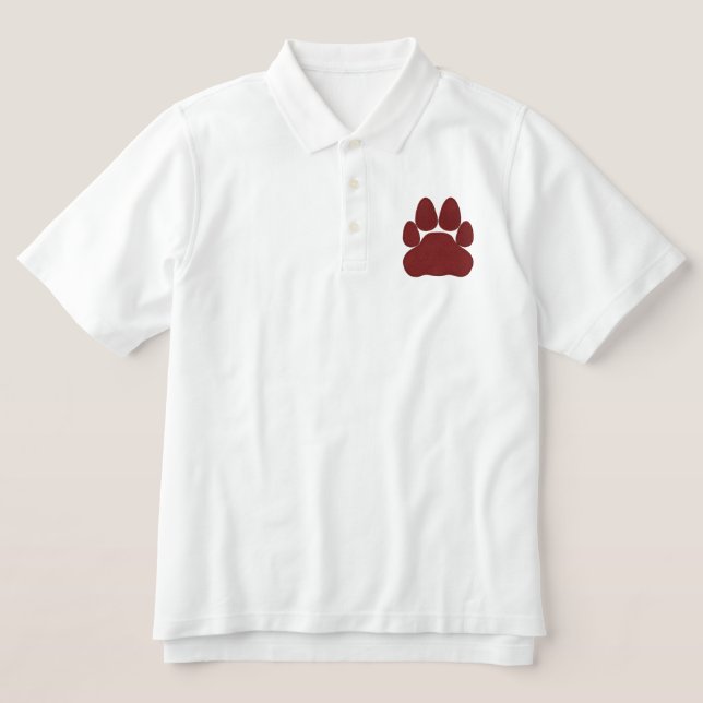 PAW PRINT EMBROIDERED POLO SHIRT (Design Front)