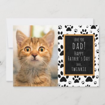 Paw Print Father's Day Mother's Day photo Card