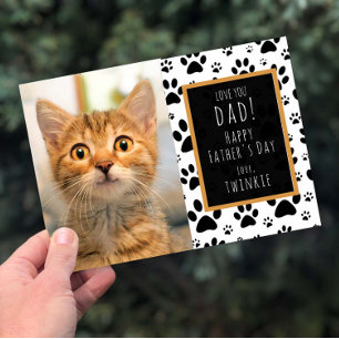Paw Print Father's Day Mother's Day photo Card