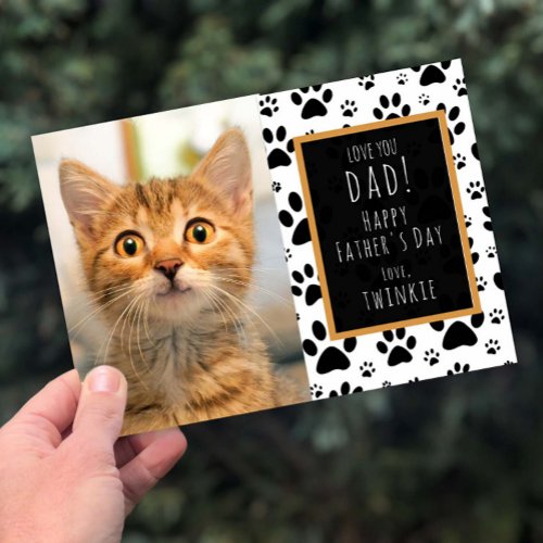 Paw Print Fathers Day Mothers Day photo Card