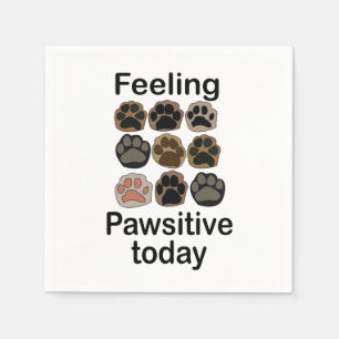 Paw Print Feeling Pawsitive Today Pet Birthday  Napkins