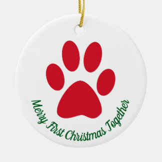 Paw Print First Christmas Together Ornament