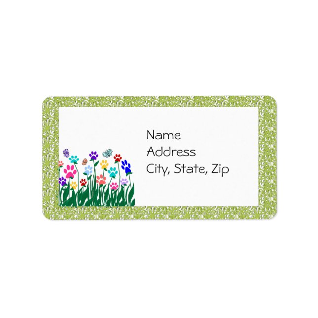 Paw Print Garden  Address Label (Front)