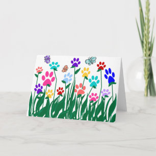 Paw Print Garden blank card