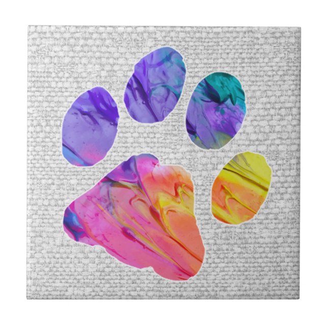 Paw Print - Gifts for Dog Lovers Ceramic Tile (Front)