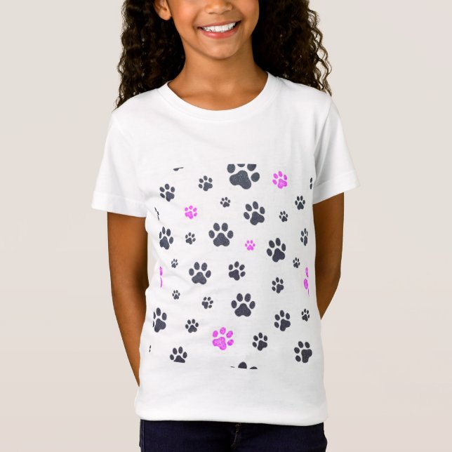Paw print girl's soft t-shirt (Front)