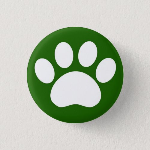 Paw Print Green Button