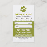 Paw Print Green Veterinarian Appointment Cards at Zazzle