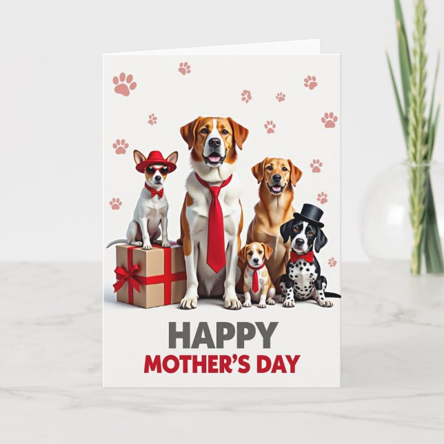 Paw Print Happy Mothers Day Card (Front)