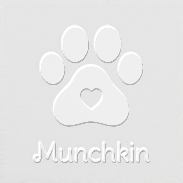 Paw Print Heart Custom Name Embosser (Design)