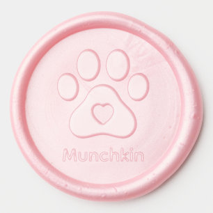 Paw Print Heart Custom Pet Name Wax Seal Sticker