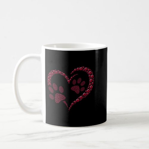 Paw Print Heart Dog Cat Owner Lover Valentine Day  Coffee Mug