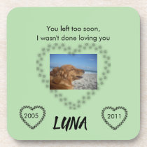 Paw Print Heart - Forever Loved Tribute Beverage Coaster