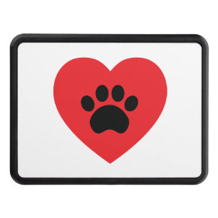 Paw Print Heart Hitch Cover