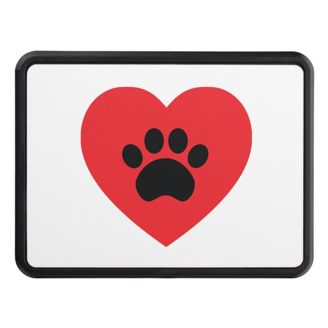 Paw Print Heart Hitch Cover (Front)