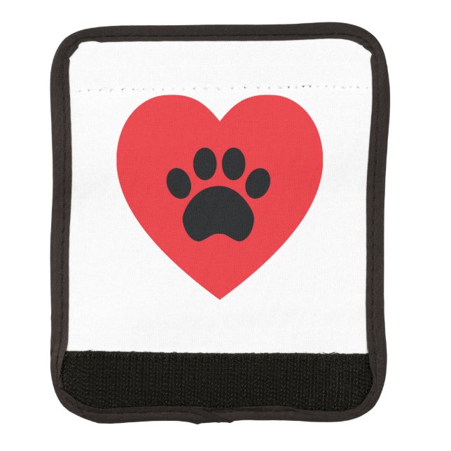 Paw Print Heart Luggage Handle Wrap (Front)