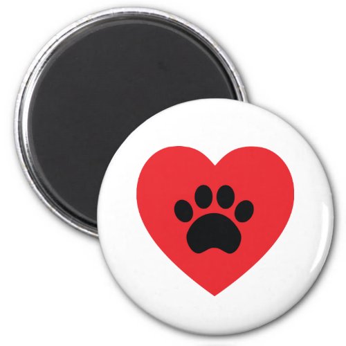 Paw Print Heart Magnet