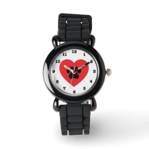 Paw Print Heart Numbered Wristwatch