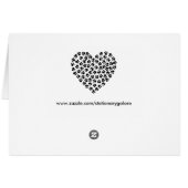 Paw print heart silhouette greeting card (Back Horizontal)
