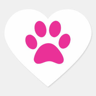 Paw Print   Heart Sticker