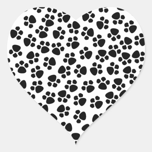 paw print heart stickers