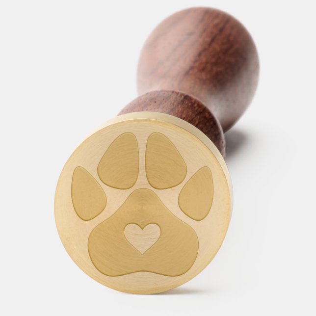 Paw Print Heart Wax Seal Stamp (Front)