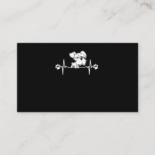 Paw Print heartbeat schnauzer gift Business Card