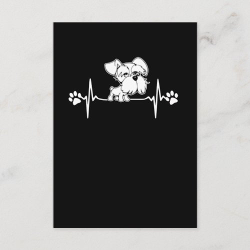 Paw Print heartbeat schnauzer gift Enclosure Card