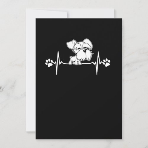 Paw Print heartbeat schnauzer gift Thank You Card