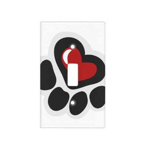 Paw print hearth _ Choose background color Light Switch Cover