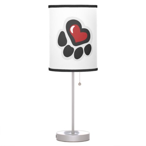 Paw print hearth _ Choose background color Table Lamp
