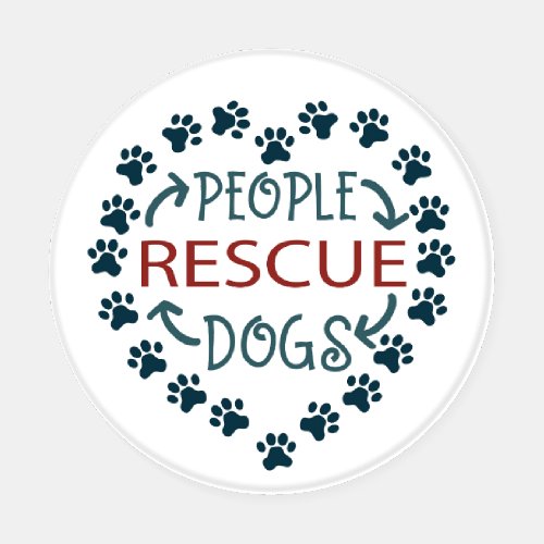 Paw Print Hearts Dog Rescue Message Coaster Set