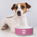 Paw Print Hot Pink Pet<br><div class="desc">Cute and personalized pet bowl! Pamper your furry friend with this feeding/water bowl featuring a hot pink and white paw print design that can be customized with your pet's name.</div>
