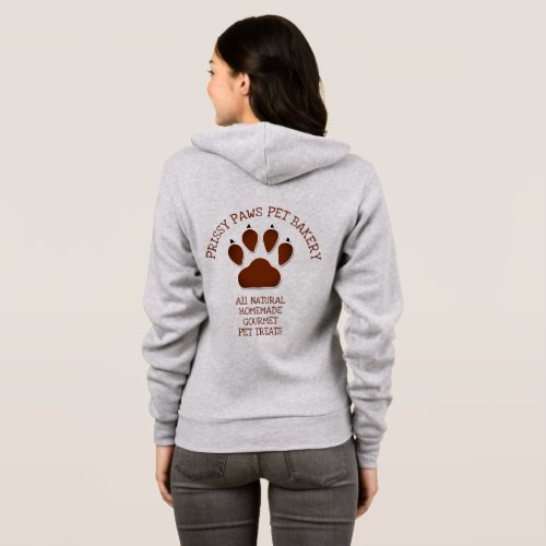 Paw Print in Brown with Business Name LIGHT Hoodie