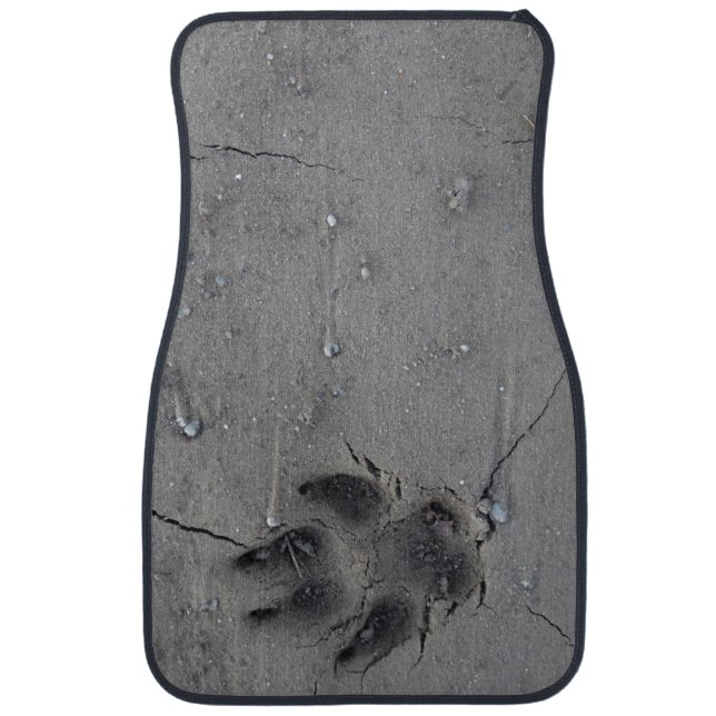 Paw print in dirt road car / truck floor mats (Front)