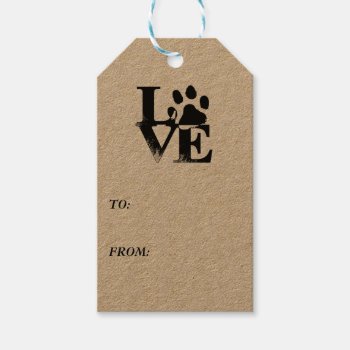 Paw Print In Love Gift Tags by Paws_At_Peace at Zazzle
