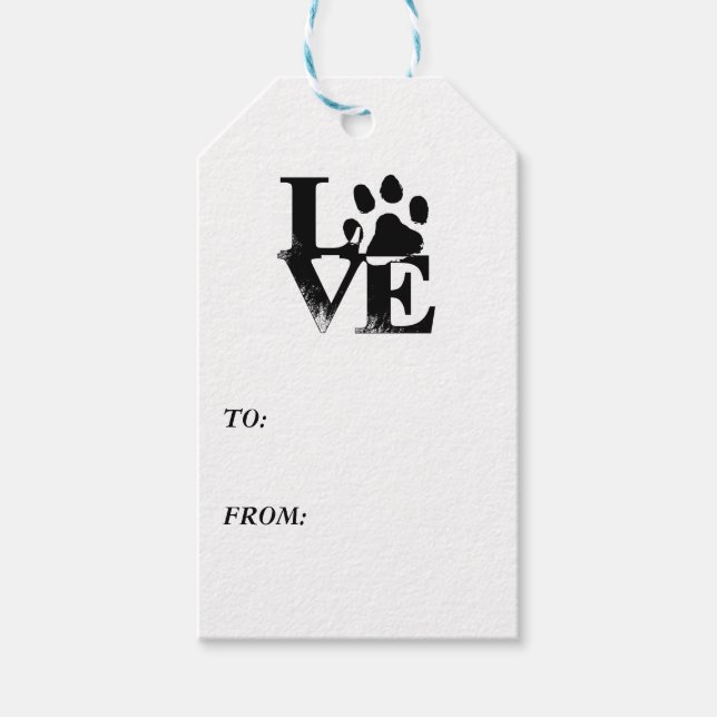 Paw Print in LOVE Gift Tags (Front)