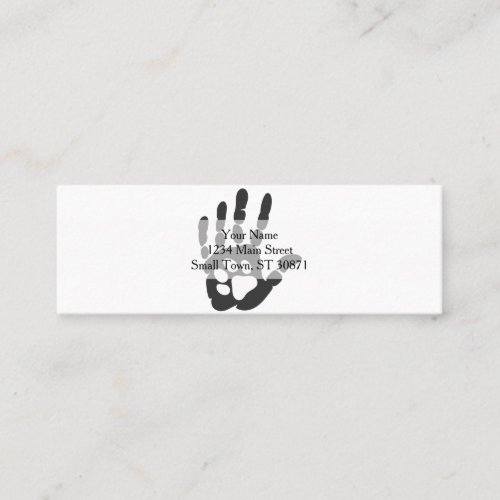 Paw print in the hand _ Choose background color Mini Business Card