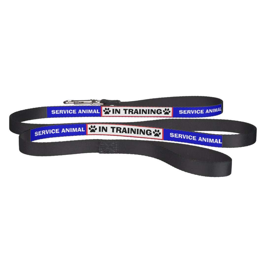 Paw Print IN TRAINING Service Animal Dog Leash Zazzle