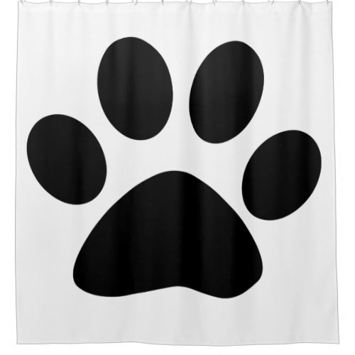 Paw Print Large Pattern Black White Cool Stylish Shower Curtain
