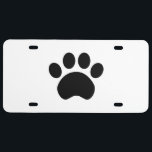 Paw Print License Plate<br><div class="desc">Paw, print, cat, dog, animal, lover, symbol, cute, black, pet, owner, cute</div>