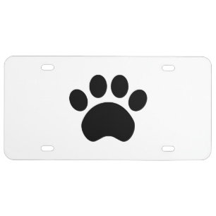 Paw Print License Plate
