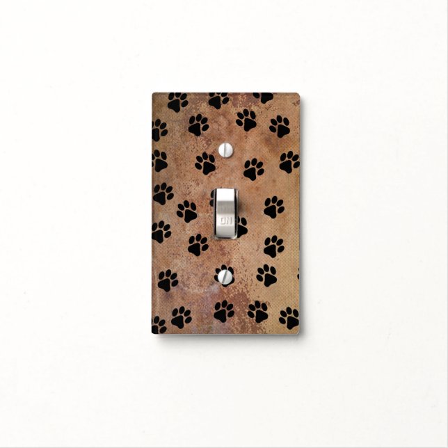 Paw Print Light Switch Plate (In Situ)